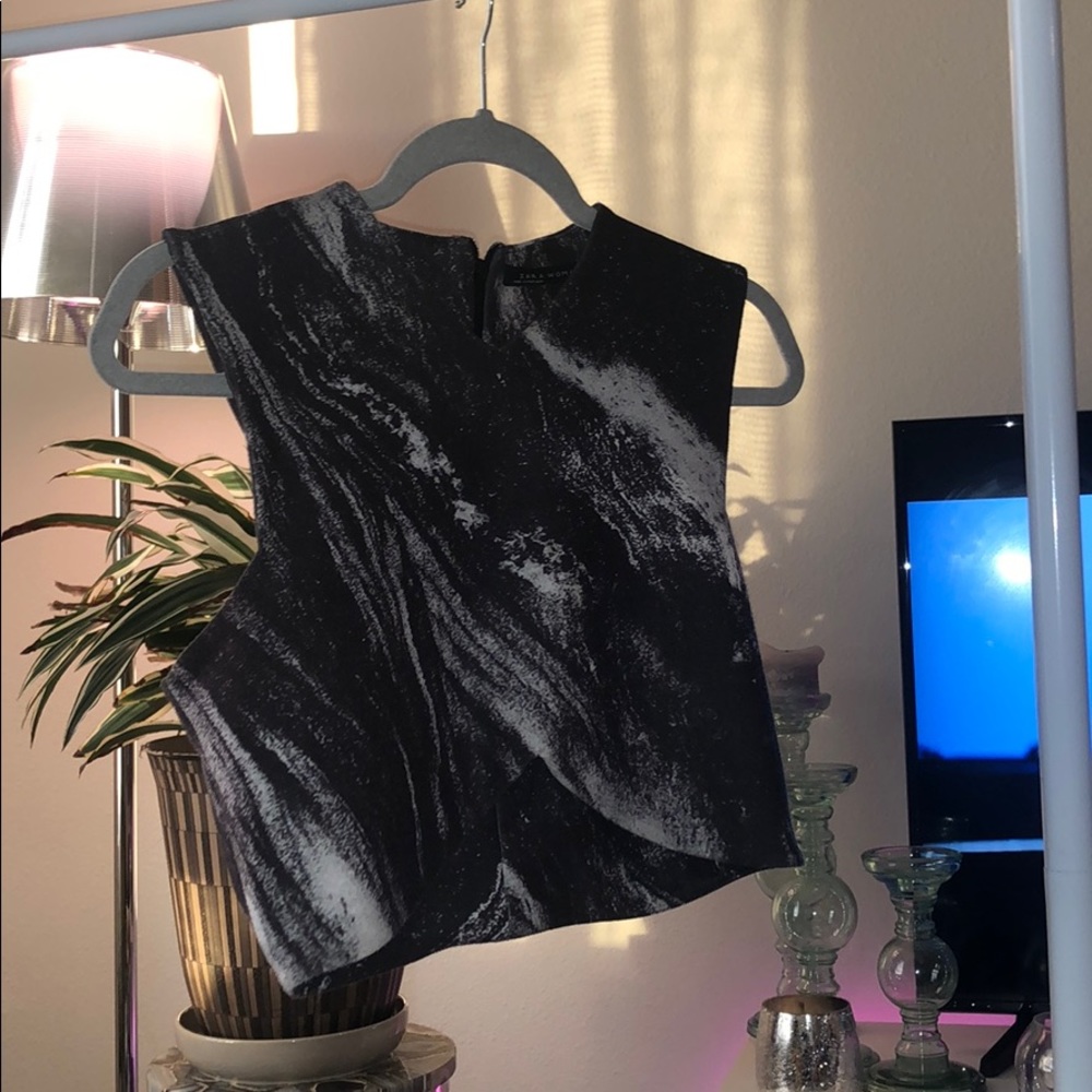 Zara Marble Print crop top M
